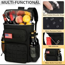 Tactical Backpack Cooler, Tactical Insulated Soft Cooler Bag Large Capacity Leak proof Backpack 
