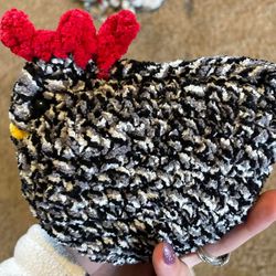 Crochet large black chickens, chicken plush, Crochet Plush, Plush