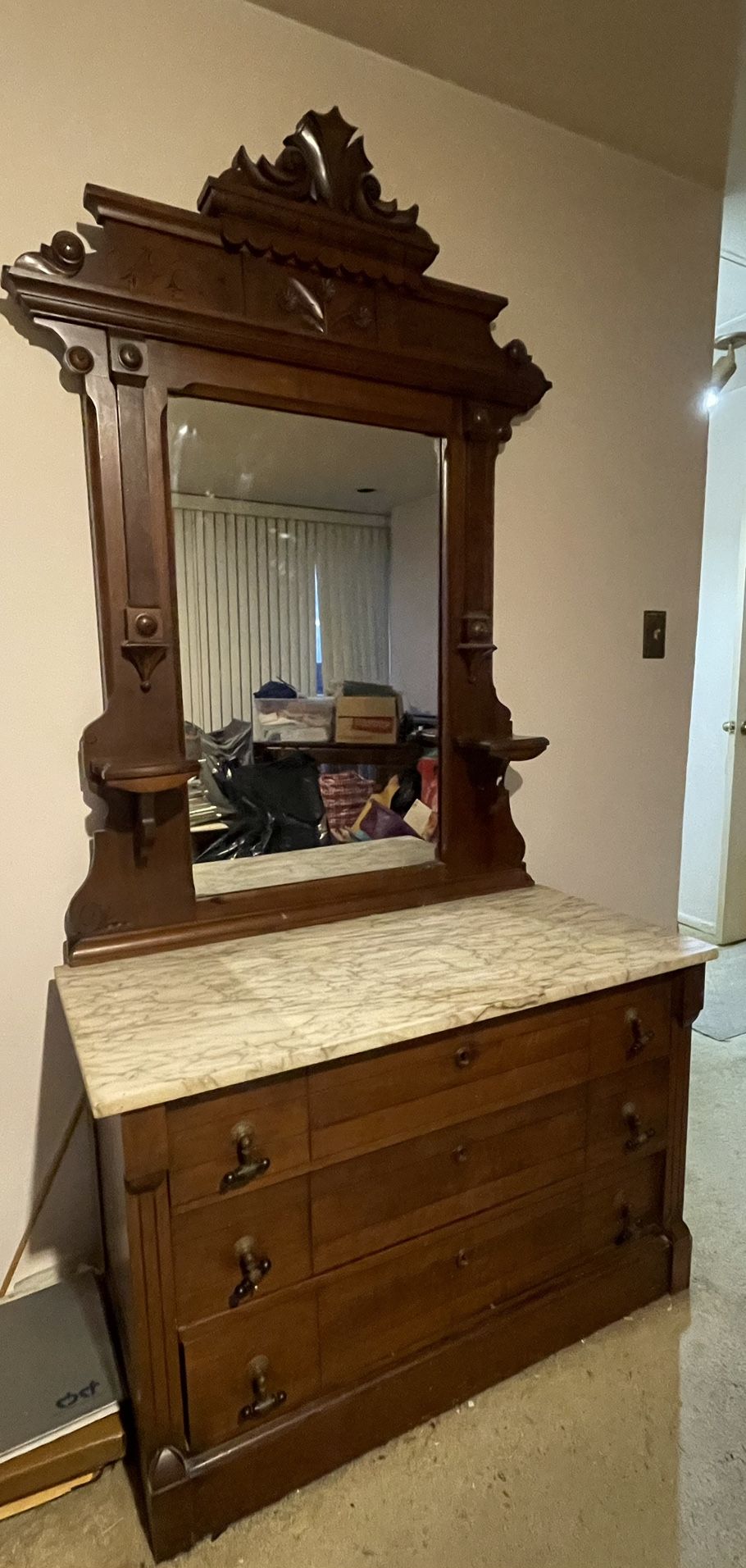 Antique Dresser And Mirror 