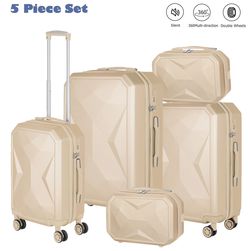 5 Piece Luxury Luggage Set with Combination Lock for Sale in