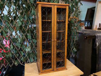 Petite Metal Scroll Door Cabinet w/ Adjustable Shelves