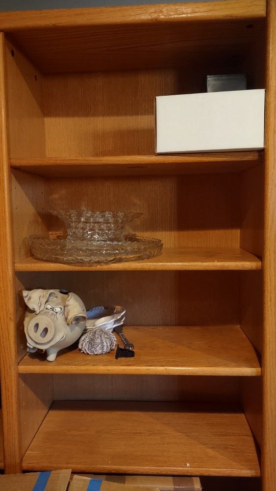 2 Oak Bookshelves