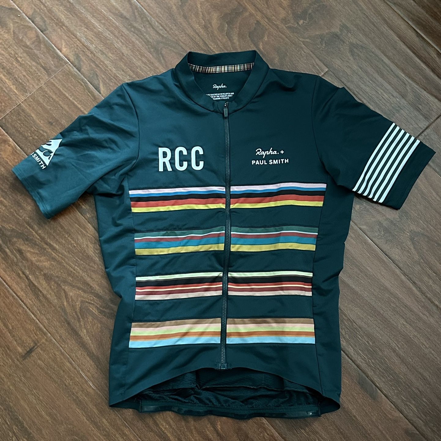 RCC Rapha Paul Smith Men Size medium cycling Bib Jersey Cap Base