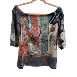 Chico's Multicolor Off-Shoulder Blouse, Size 0