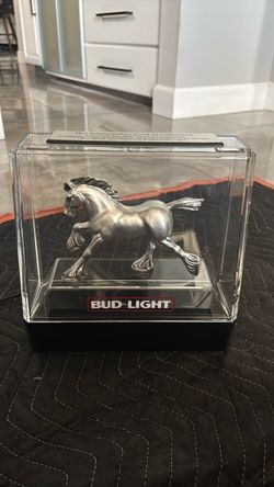 Bud Light Clydesdale Silver Horse Figurine Display