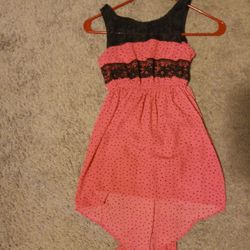 Size 7 Pink And Black Dress 