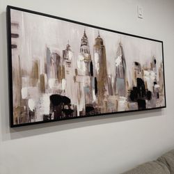 NYC Painting With Black Frame 60x28 Inches