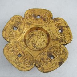 Asian Zen Buddhist Vintage Cast Iron Prayer Incense Burner


