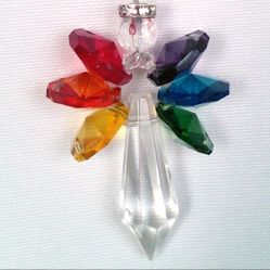 Handmade Crystal Angel Rainbow Maker Sun Catcher Christmas Ornament Decorations