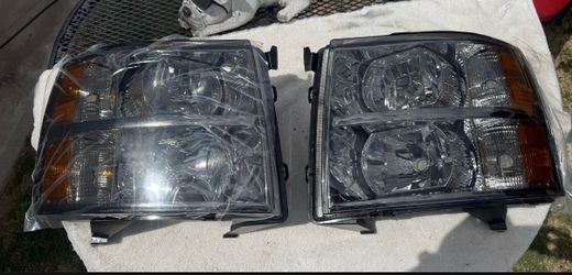 07-13 Chevy Silverado Smoke Amber Reflector Headlights