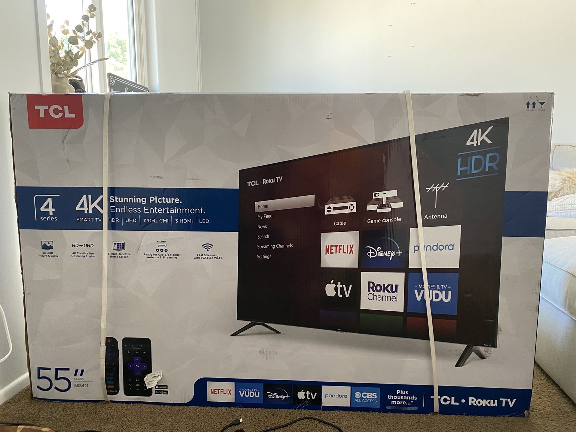 TCL 55 inch 4K TV w Roku BRAND NEW***