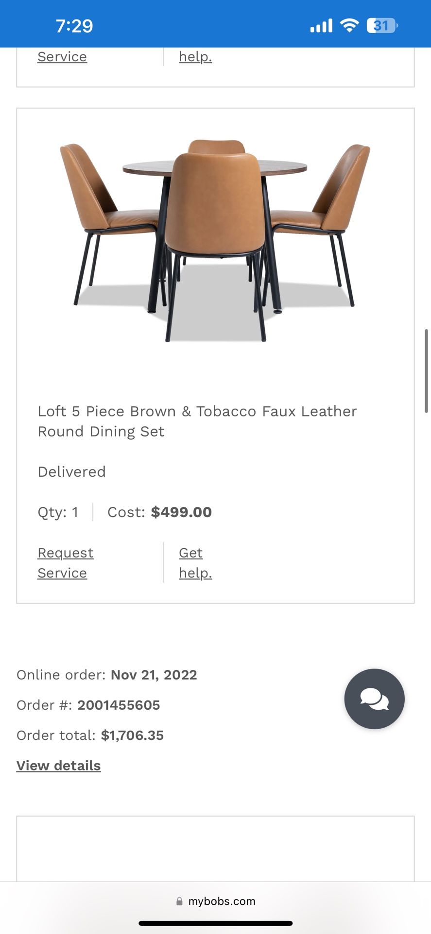 5 piece round dining set