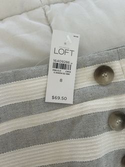 Loft Grey Stripe Skirt 8