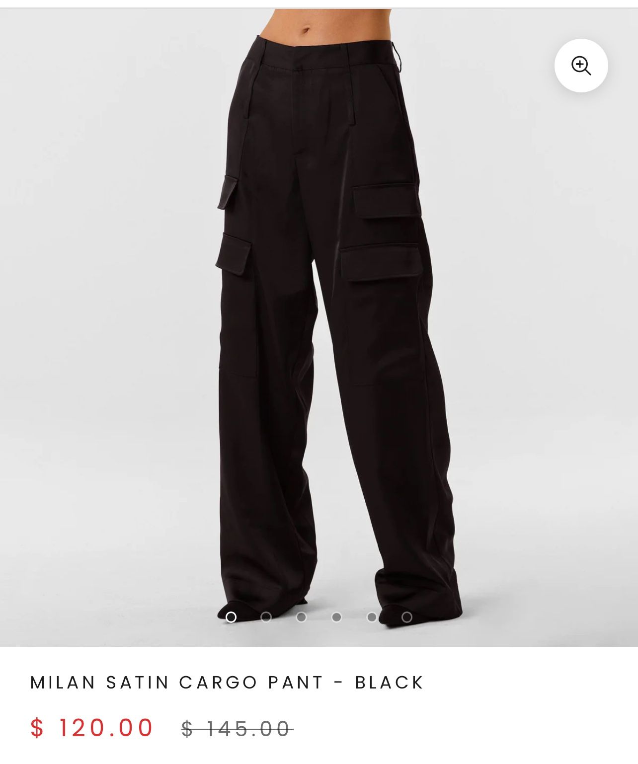 Satin Cargo Pant (black)