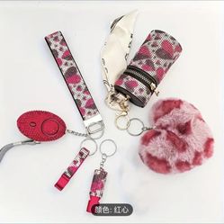 Multi-Functional Keychain Safety Set – Red Heart Styl