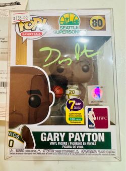 Funko Gary Payton #80 Signed Auto Seattle SuperSonics 7BAP LE 180 w/ Protector
