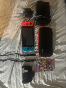Nintendo Switch V1 Bundle + Mario Kart 8 Deluxe | Dock, Charger, Case