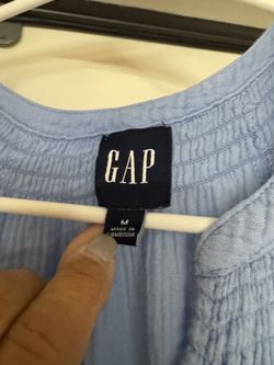 Gap Women's MEDIUM Relaxed Fit Soft Cotton Gauze Tiered Dress  