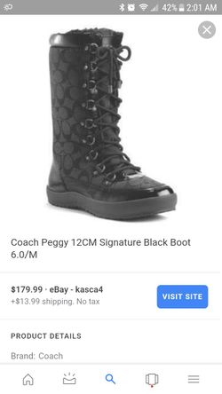Coach size 8 Peggy Lace Up Boot