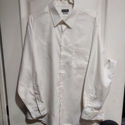 MEN'S VAN HEUSEN FITTED WRINKLE FREE WHITE COLLARED DRESS SHIRT NECK 17½ SIZE 32/33 FITTED