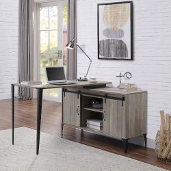 🪵 Zakwani L-Shaped Writing Desk – Industrial Chic + Tons of Storage! 🖥️