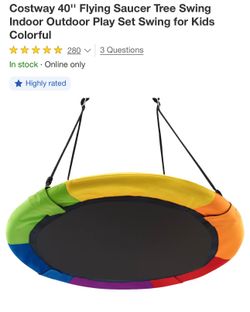Costway 40'' Flying Saucer Tree Swing