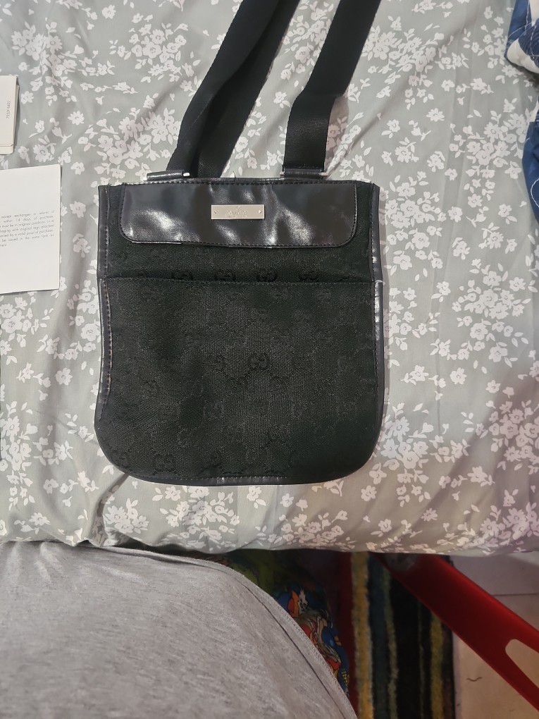 Gucci Black Canvas Messenger Bag 