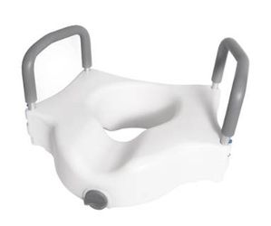 Vaunn Raised Toilet Seat w/Removable Grab bar Handles & Lockable