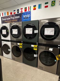 LG Stacked Washer Dryer Unit • Electric Only • 1 year warranty Included • Financing Available!