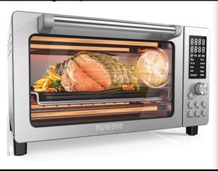Nuwave Bravo Pro Smart Air Fryer/Toaster Oven Countertop Combo, Stainless Steel