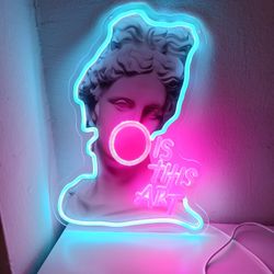 IS THIS ART Neon Sign,Innovative Integral Forming Process,With Dimmable Switch For All Holiday Party and Home Decoration.
You can hang it on the wall.