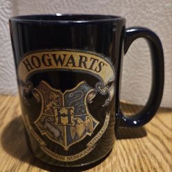 HARRY POTTER HOGWARTS WARNER BROTHERS NAVY BLUE CERAMIC COFFEE MUG