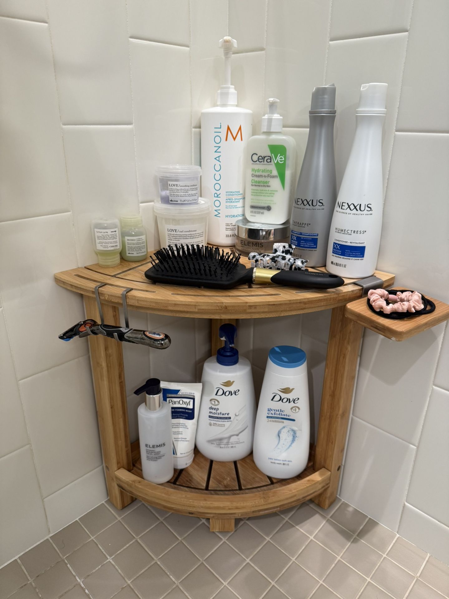 Bamboo Corner Shower Stool