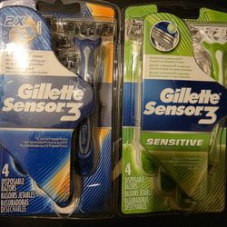 $3 each pack FIRM! Gillette Sensor Men Razor/Shaver, 4 count. Pick up in Garland 75042 by appointment.