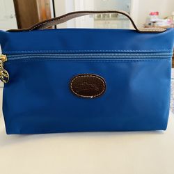 Longchamp Le Pilage cosmetics bag in beautiful deep royal blue color
