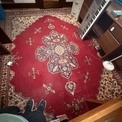 Mid Century Persian Original Handmade Area Rug Large