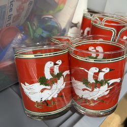 Vintage Christmas Glasses 