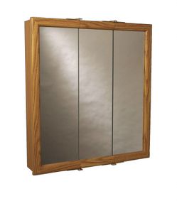New in Box Zenith K30 Oak Framed Tri View Mirror medical cabinet