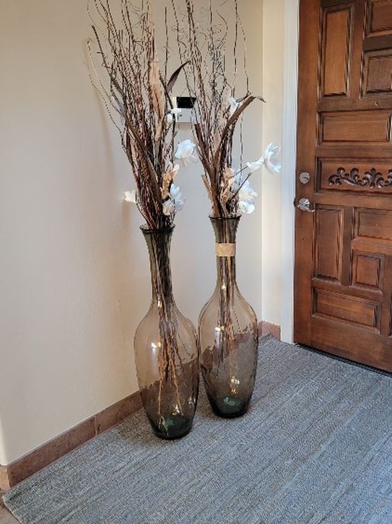 2 Large Glass Vase