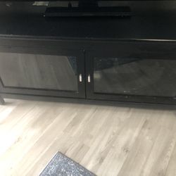 Tv Stand Black Color Fit 55 Inches Tv