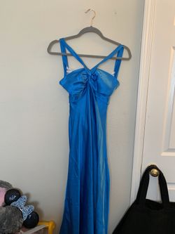 Blue silk formal/ prom dress