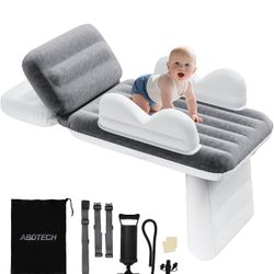 New Inflatable Toddler Airplane Bed: Safe & Soft - Portable Kids Travel Bed with Airplane Seat Extender for Kids - Blow up Mattress with Manual Pump,S