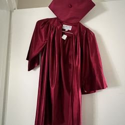 Kids red graduation gown
