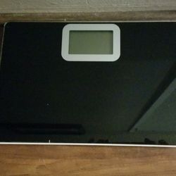 Talking scale ("your weight is.."). Battery operated. Measurements are 12.25" x 8.5"