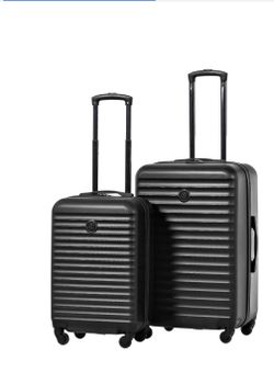 Protege 2 Piece Hard Side Luggage Set with Wheels, 25-inch Suitcase & Carry On Luggage Bag