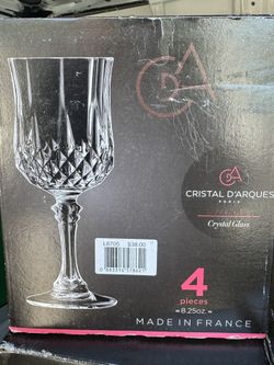 Cristal D’arques paris crystal Glass 4 pieces 8.25oz made in france 🇫🇷