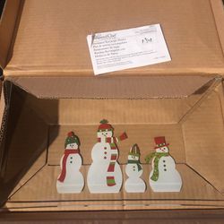 Pampered Chef Snowman Appetizer Cookie Plate Platter Christmas Holiday Party 2821