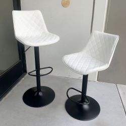 New In Box Set Of 2 Swivel Barstool Stool Chair Adjustable Height 24 To 32 Inch Seat Large Base Premium Quality 