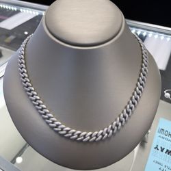 Cool Heavy Iced Out Cuban Sterling Silver Chain 
