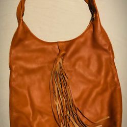 Leather HOBO fringe bag by Happy and Free